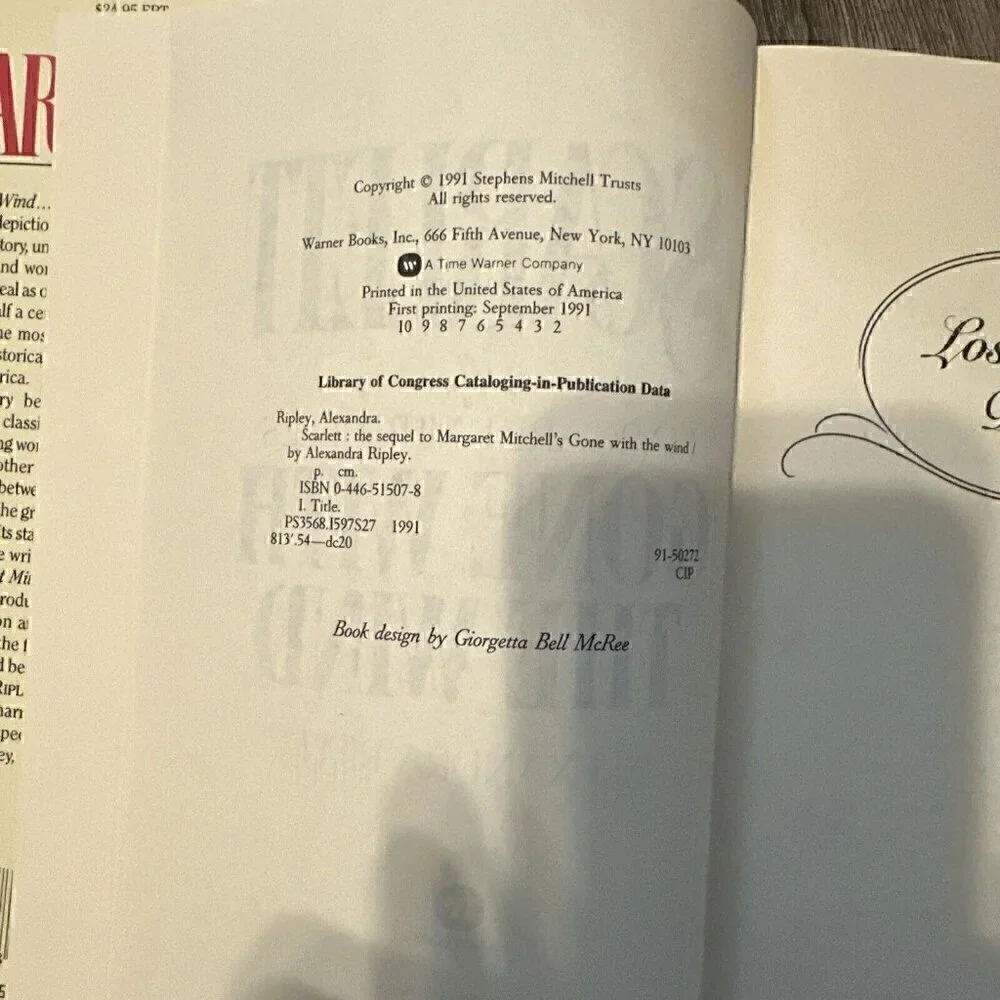 Scarlett, The Sequel to Gone With The Wind, Alexandra Ripley, Hardcopy 1st Ed - Picture 4 of 4
